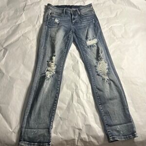 Judy Blue Jeans Women Boyfriend Fit Distressed Light Wash Size 3 26
